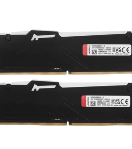 Оперативная память Kingston Fury Beast RGb, DDR5, 32Gb (2x16 Gb), 6000 MHz, CL30, радиатор, RGb, черный