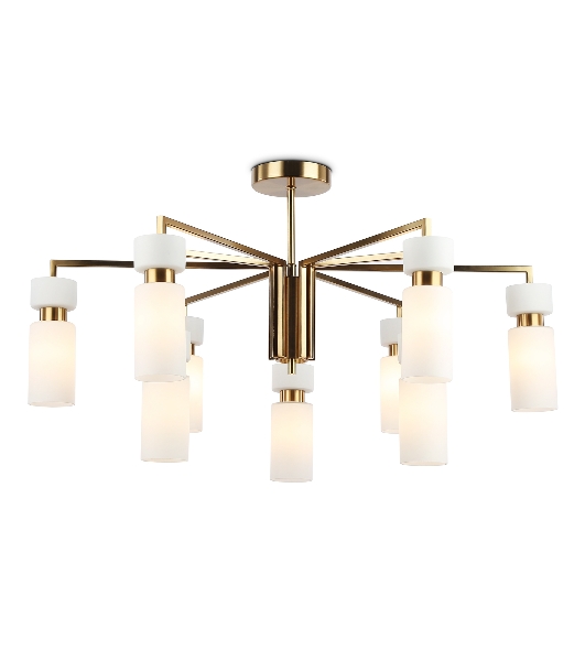 Люстра Ambrella light LH56128/9 BS/FR латунь/белый матовый E14*9 max 40W D765*440