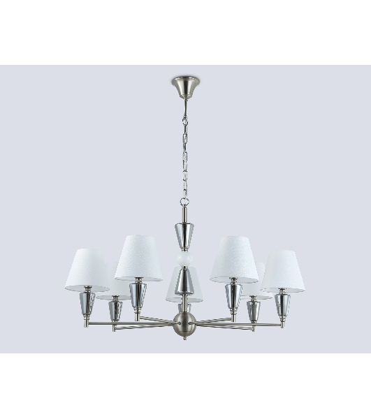 Люстра Ambrella light LH75256/7 SN/FR сатин никель/белый матовый E14*7 max 40W D860*520