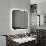 Зеркало Bau Black Rand 80х70, с LED фоновой подсветкой, бесконтактным сенсором, черной окантовкой, фото6