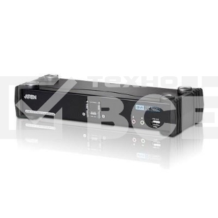 Переключатель KVM ATEN (CS1782A-AT-G) KVM+Audio+USB 2.0, 1 user USB+DVI => 2 cpu USB+DVI, со шнурами USB 2х1.8м., 2560x1600 60Hz DVI-D Dual Link/204