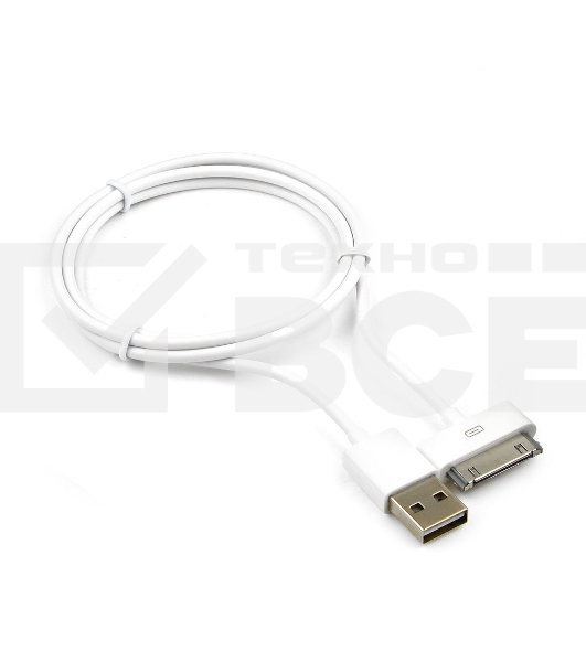 Кабель Gembird CC-USB-AP1MW USB AM/Apple для iPad/iPhone/iPod, 1м белый, блистер