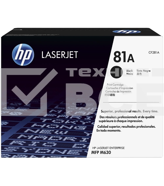 Тонер Картридж HP 81A CF281A черный для HP LJ Pro M630dn/f/h/z (10500стр.)