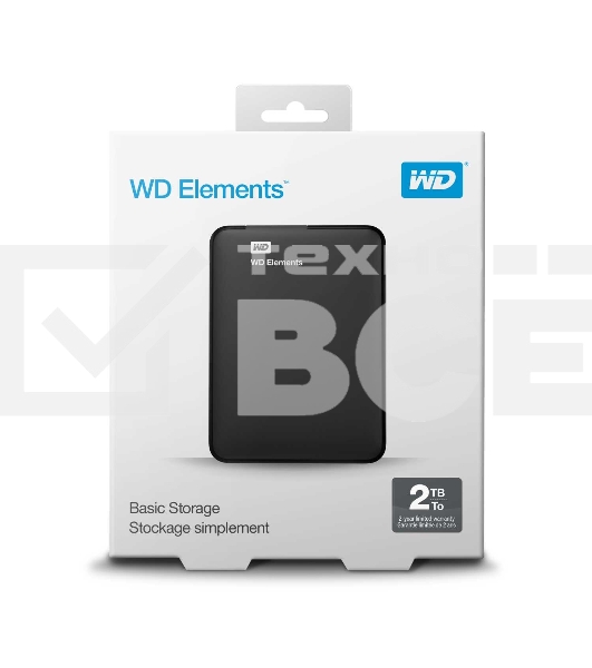 Внешний жесткий диск Western Digital Original USB 3.0 2Tb WDBU6Y0020BBK-WESN Elements Portable 2.5