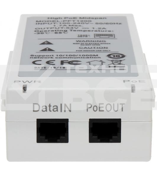 Инжектор POE Dahua DH-PFT1200 (упак.:1шт)