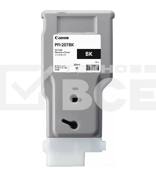 Картридж струйный Canon PFI-207 BK (8789B001) черный (300 мл) для Canon imagePROGRAPH iPF680, 685, 780, 785