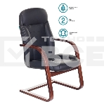 Кресло компьютерное Бюрократ T-9923WALNUT-AV/BL черный, кожа, низкая спинка, фото3