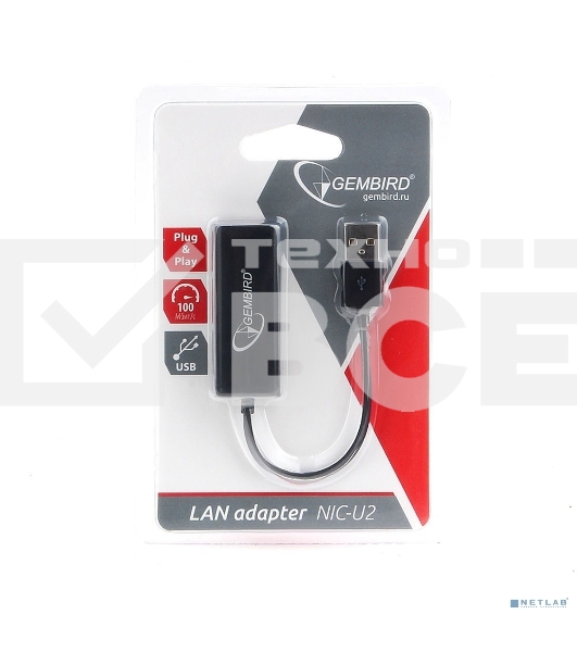 Сетевой адаптер Ethernet Gembird NIC-U2 USB 2.0 - Fast Ethernet adapter