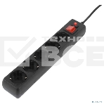 Сетевой фильтр Filum FL-SP3-5-3M-BL, 3 м., черный, 2200 Вт., 5 розеток, коробка 00-01057160, фото 1