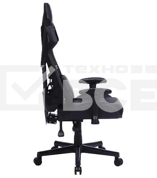 Кресло игровое Cactus CS-CHR-090BL черный, сиденье черный, эко.кожа, крестовина пластик, пластик черный