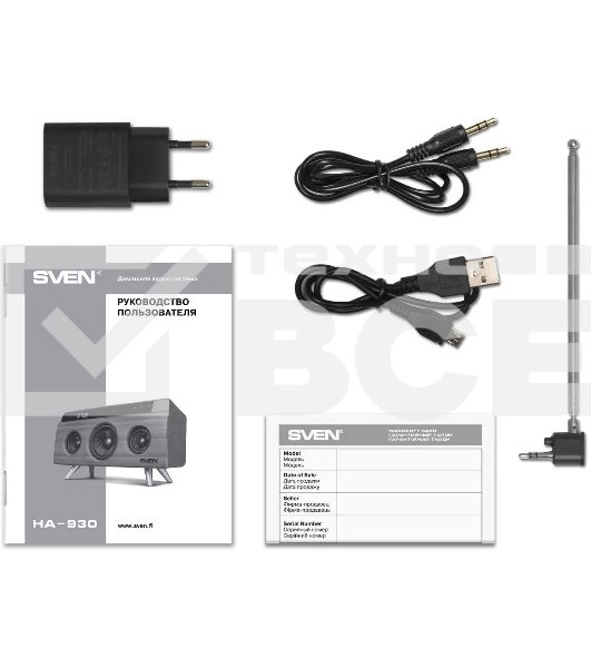 Портативная колонка Sven АС HA-930,30Вт, дерево