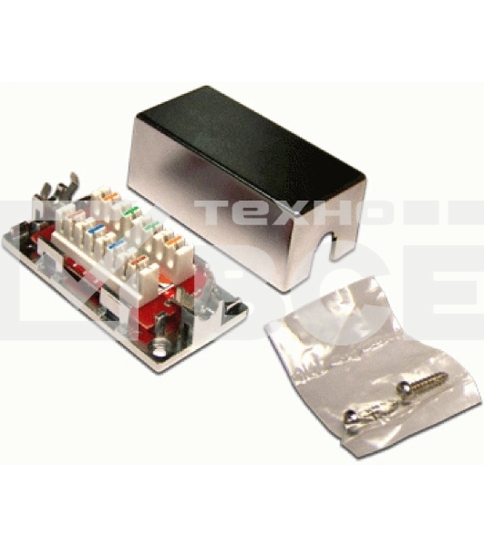 Соединитель Lanmaster LAN-CNB-STP5E (упак.:1шт) 1м серебристый