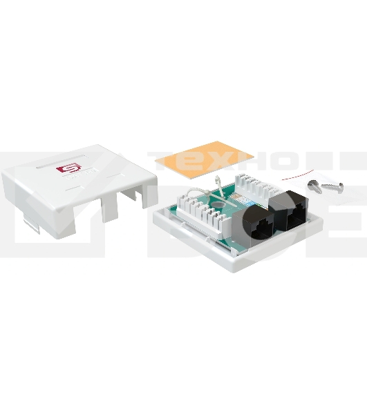 Розетка Sysmatrix SB 25EU.WH комп.RJ45 2 кат.5E UTP бел.