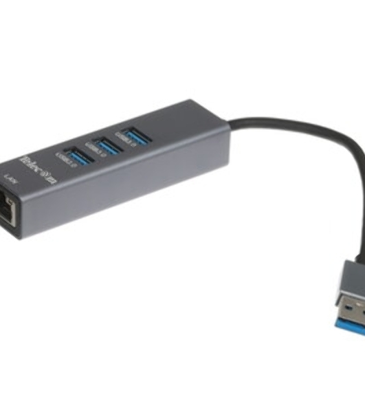 Переходник Telecom USB 3.0 - RJ-45 1000Mbps +3 USB3.0, Aluminum Shell, 0.2м TA311U