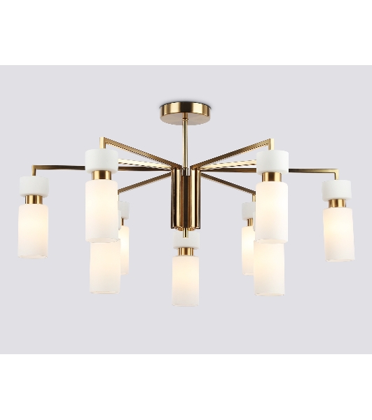 Люстра Ambrella light LH56128/9 BS/FR латунь/белый матовый E14*9 max 40W D765*440