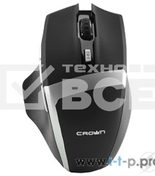 Мышь беспроводная Crown Gaming CMXG-801 черный, 1600 dpi, радиоканал, USB, кнопки - 7