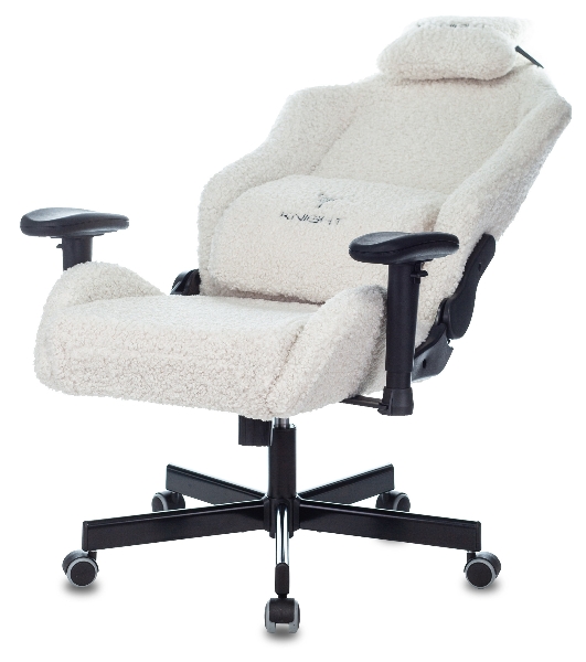 Кресло игровое Knight T1 молочный экомех с подголов. крестовина металл