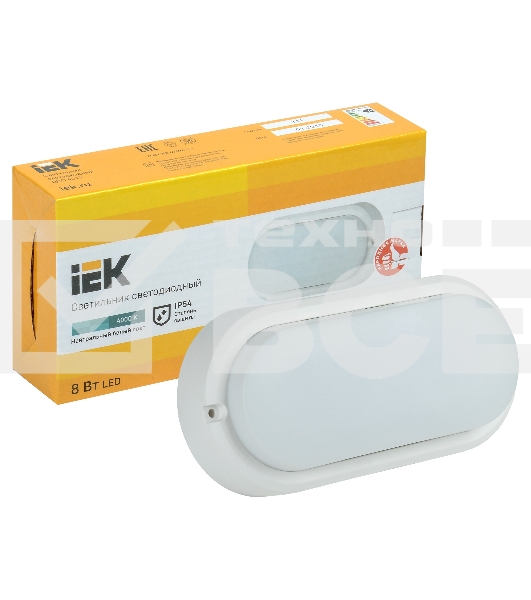 Светильник Iek LDPO0-4011-8-4000-K01 LED ДПО 4011 8Вт IP54 4000K овал белый IEK