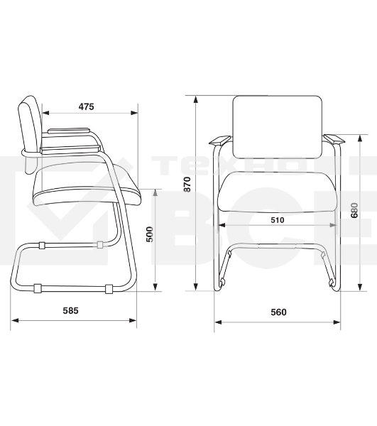 Кресло компьютерное Бюрократ CH-271N-V/BLACK черный Leather Black искусственная кожа