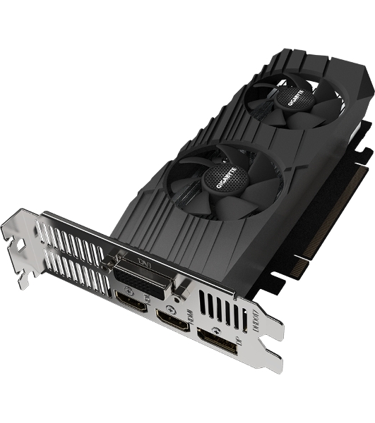 Видеокарта Gigabyte PCI-E GV-N1656D6-4GL NVIDIA GeForce GTX 1650 4096Mb 128 GDDR6 1590/12000 DVIx1 HDMIx2 DPx1 HDCP Ret low profile