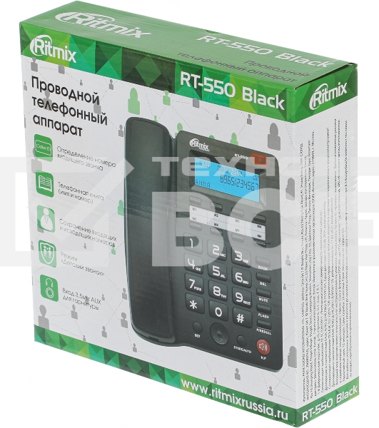 Телефон проводной Ritmix RT-550 черный
