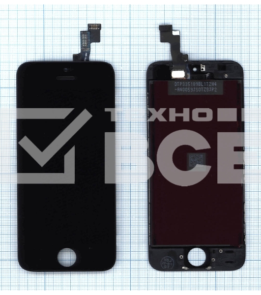 Дисплей для Apple iPhone 5S в сборе с тачскрином (AAA) черный