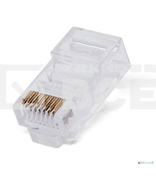 Коннектор RJ-45, Filum FL-NA-PLUG6-1 6 кат., 8p8c, 30 мкм, универсальный, для одножильного и многожильного кабеля, уп/100 шт