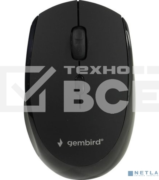 Мышь беспроводная Gembird MUSW-354 черный, 1600 dpi, радиоканал, USB, кнопки - 4
