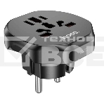 Сетевой переходник адаптер для евророзетки Hoco AC6 10А 250В черный, фото4