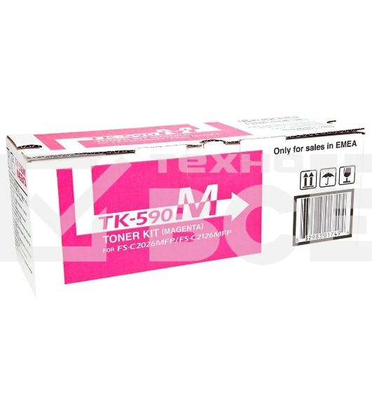 Картридж лазерный Kyocera TK-590M (1T02KVBNL0 пурпурный для FS-C2026MFP/C2126MFP/C2526MFP/C2626MFP/C5250DN, P6026CDN/P6526CDN 5000 стр.