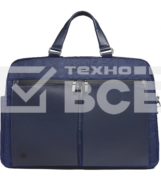 Деловая сумка Piquadro Orion CA6624S136/BLU с отделением для ноутбука синий ткань/натур.кожа