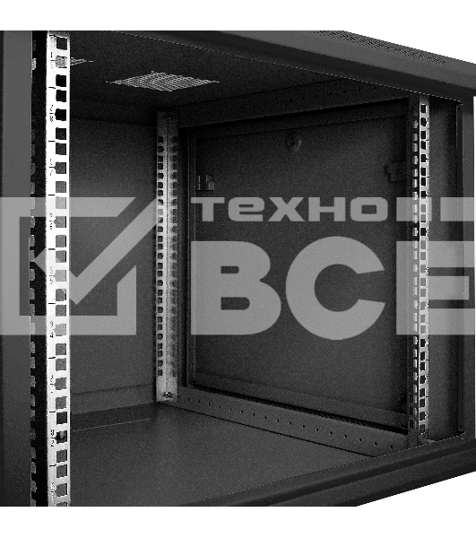 Шкаф телекоммуникационный 19' настенный 9U ExeGate EC-WM-9U.600.M.BLACK (19', 9U, 600x600x500мм (ШхГхВ), передняя дверь металл, съемные боковые панели, пыле- и влагозащита IP23, черный RAL 9004)