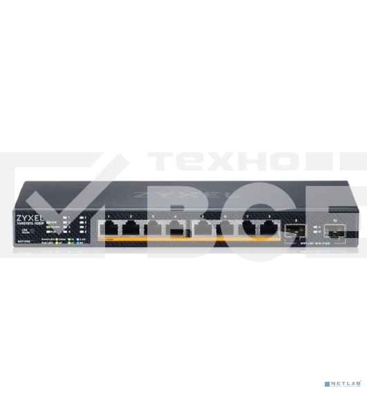 Коммутатор Zyxel XMG1915-10EP-EU0101F (L2+) 8x2.5 Гбит/с 2SFP+ 8PoE++ 130W управляемый