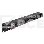 Блок розеток горизонтальный ExeGate ServerPro PDU-19H702 Al-7S-C14-SW-O, 19', 1U, Алюминий, 7 Schuko, С14, защита от перегрузки, черный, фото9