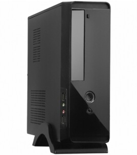 Компьютерный корпус MiniITX ExeGate MI-209 Black, miniITX/mATX, (M400, 80мм), 2хUSB, Audio