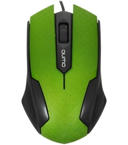 Мышь проводная Qumo Office M14 зеленый, 1000 dpi, USB, кнопки - 3