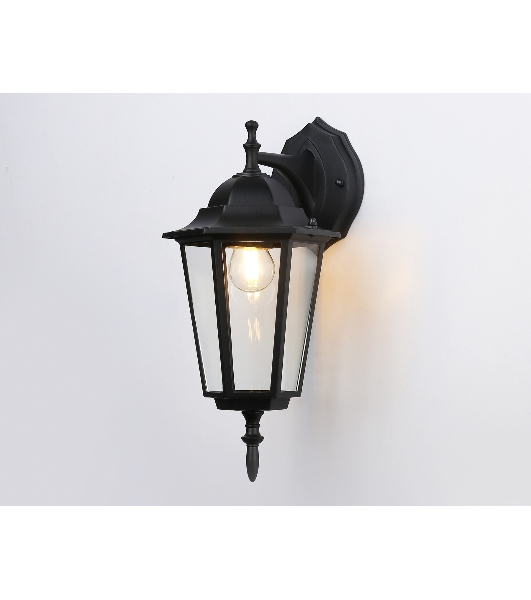 Уличный настенный светильник Ambrella light ST2018 BK/CL черный/прозрачный IP54 E27 max 40W 360*150*210