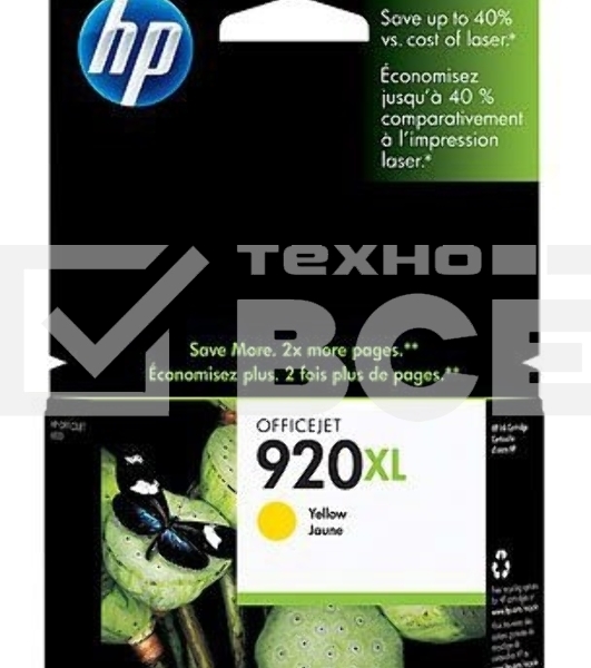 Картридж струйный HP 920XL CD974AE желтый для HP OJ 6000/6500 (700стр.)