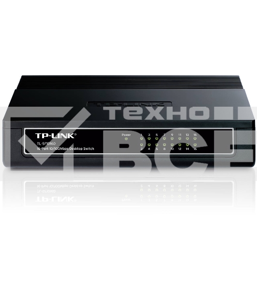 Коммутатор TP-Link SMB TL-SF1016D Коммутатор 16-port 10/100M Desktop Switch, 16 10/100M RJ45 ports, Plastic case