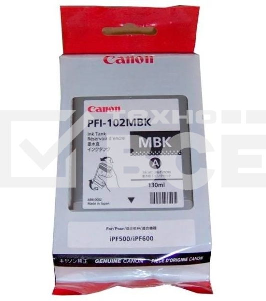 Картридж струйный Canon PFI-102MBk (0894B001) матовый черный, 130 мл., для iPF500/600/700