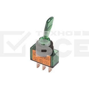 Тумблер 12V 20А (3c) ON-OFF однополюсныйс зеленой подсветкойRexant
