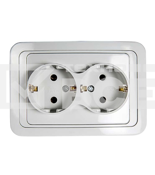 Розетка 2-м CLASSICO с заземл. 2128 бел. ASD / IN HOME 4680005959921