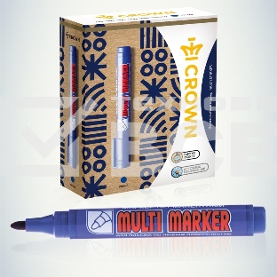 Маркер перманентный 'Multi Marker' пулевидный 3мм син. Crown Б0048240