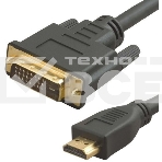 Кабель аудио-видео Lazco WH-141 HDMI (m)/DVI-D(m) 15м. позолоченные контакты черный (WH-141(15M)), фото 1