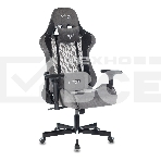Кресло игровое Zombie VIKING 7 KNIGHT Fabric серый Loft ромбик текстиль/эко.кожа с подголов. крестовина металл, фото15