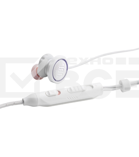 Наушники JBL Quantum 50  (накладные), белый Сопротивление 16 Ом, силиконовые вкладыши трех размеров, вес 21.5г, цвет белый