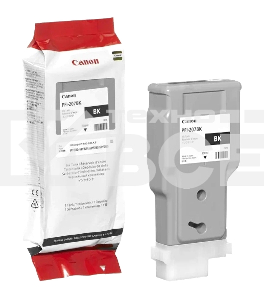 Картридж струйный Canon PFI-207 BK (8789B001) черный (300 мл) для Canon imagePROGRAPH iPF680, 685, 780, 785