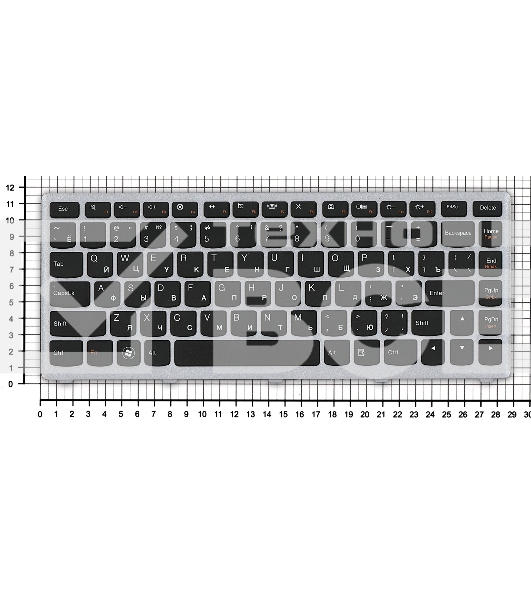 Клавиатура для ноутбука Lenovo IdeaPad U410 черная с серебристой рамкой