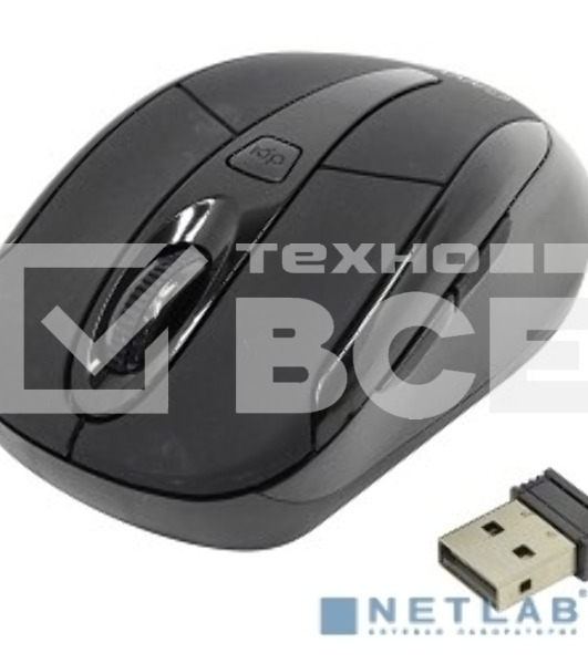 Мышь беспроводная Canyon MSO-W6 черный, 1600 dpi, радиоканал, USB, кнопки - 6