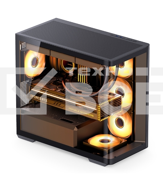 Корпус без блока питания/ Корпус JONSBO D300 Black MATX без БП, боковая панель из закаленного стекла, mini-ITX, micro-ATX, черный